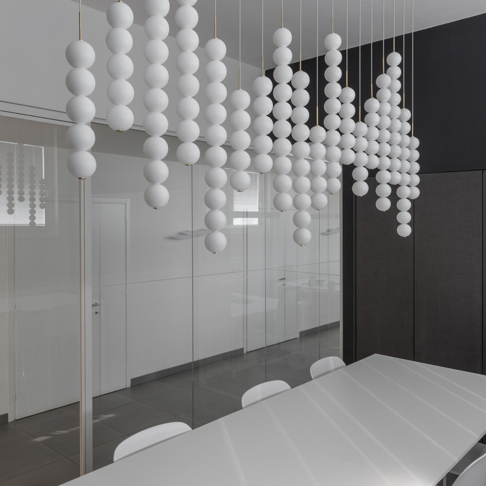 Abacus Linear LED Pendant Light in office.
