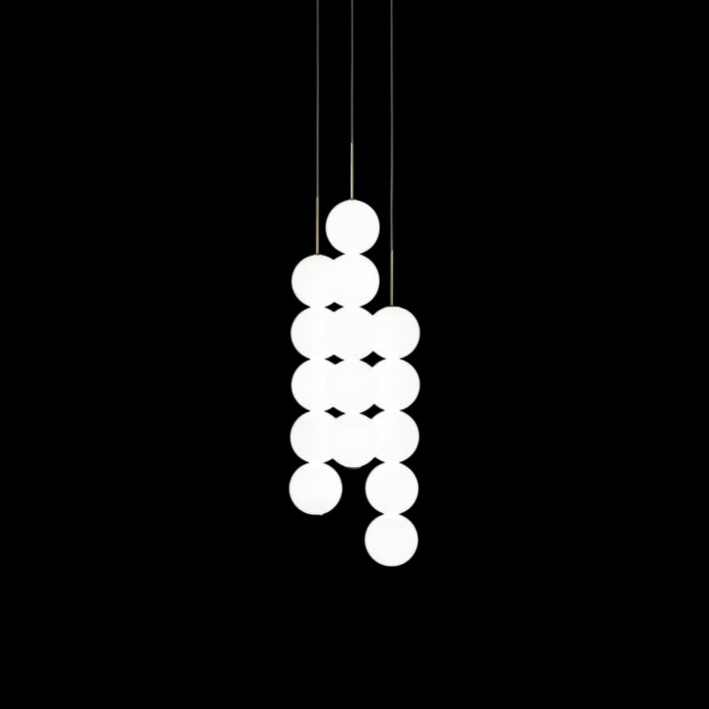 Abacus Round Multi Light LED Pendant Light in Satin Brass (Small/3-Light).