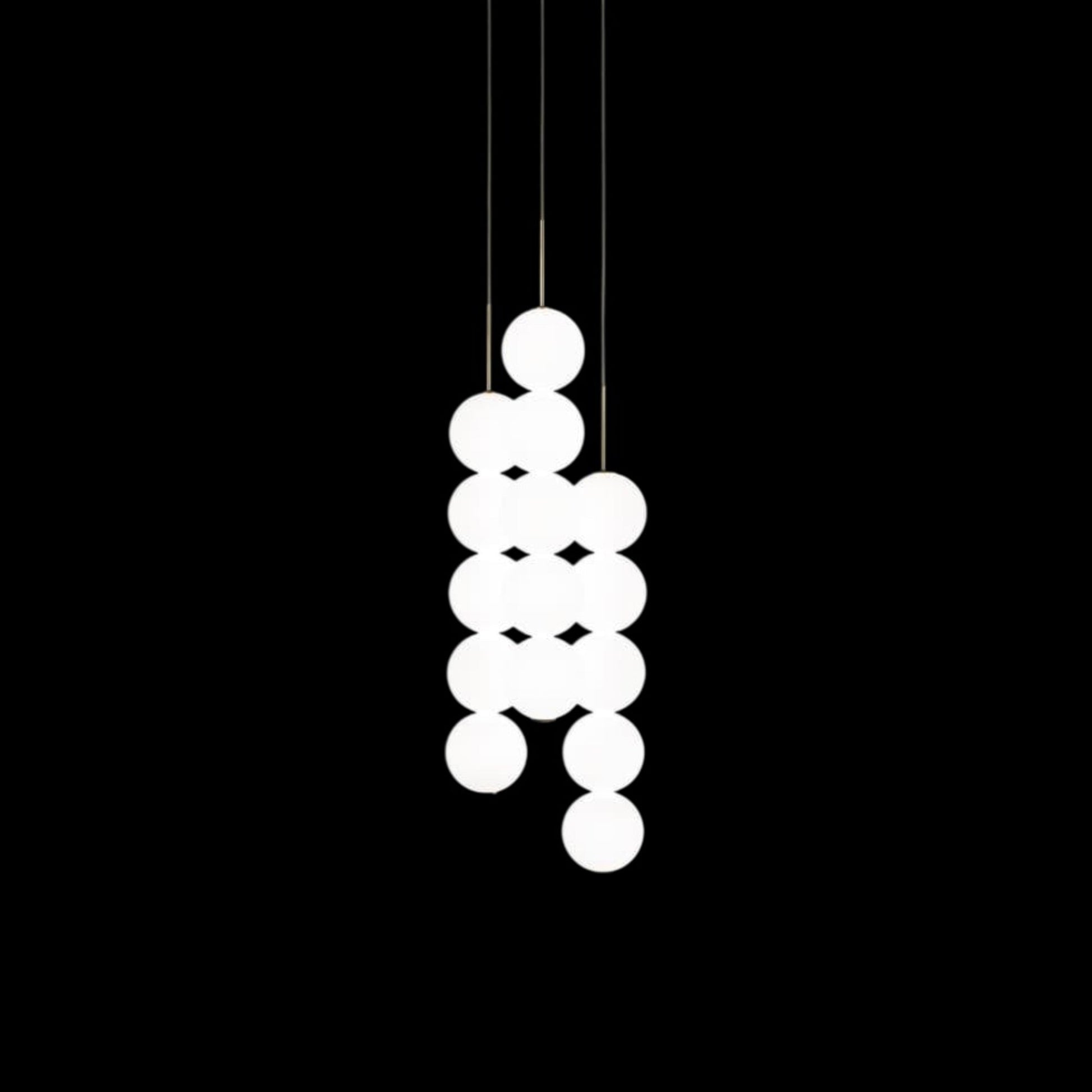 Abacus Round Multi Light LED Pendant Light in Satin Brass (Small/3-Light).