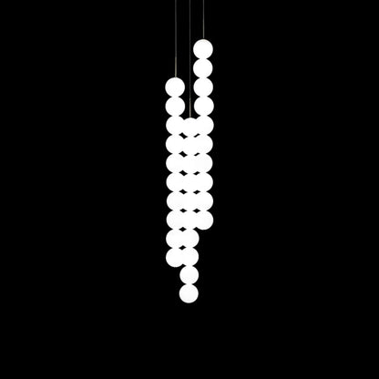 Abacus Round Multi Light LED Pendant Light in Satin Brass (Medium/3-Light).