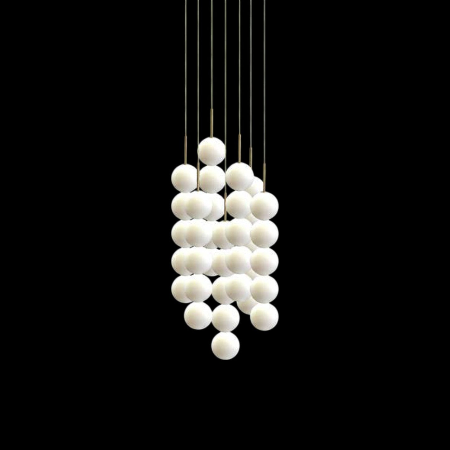 Abacus Round Multi Light LED Pendant Light in Satin Brass (Small/7-Light).