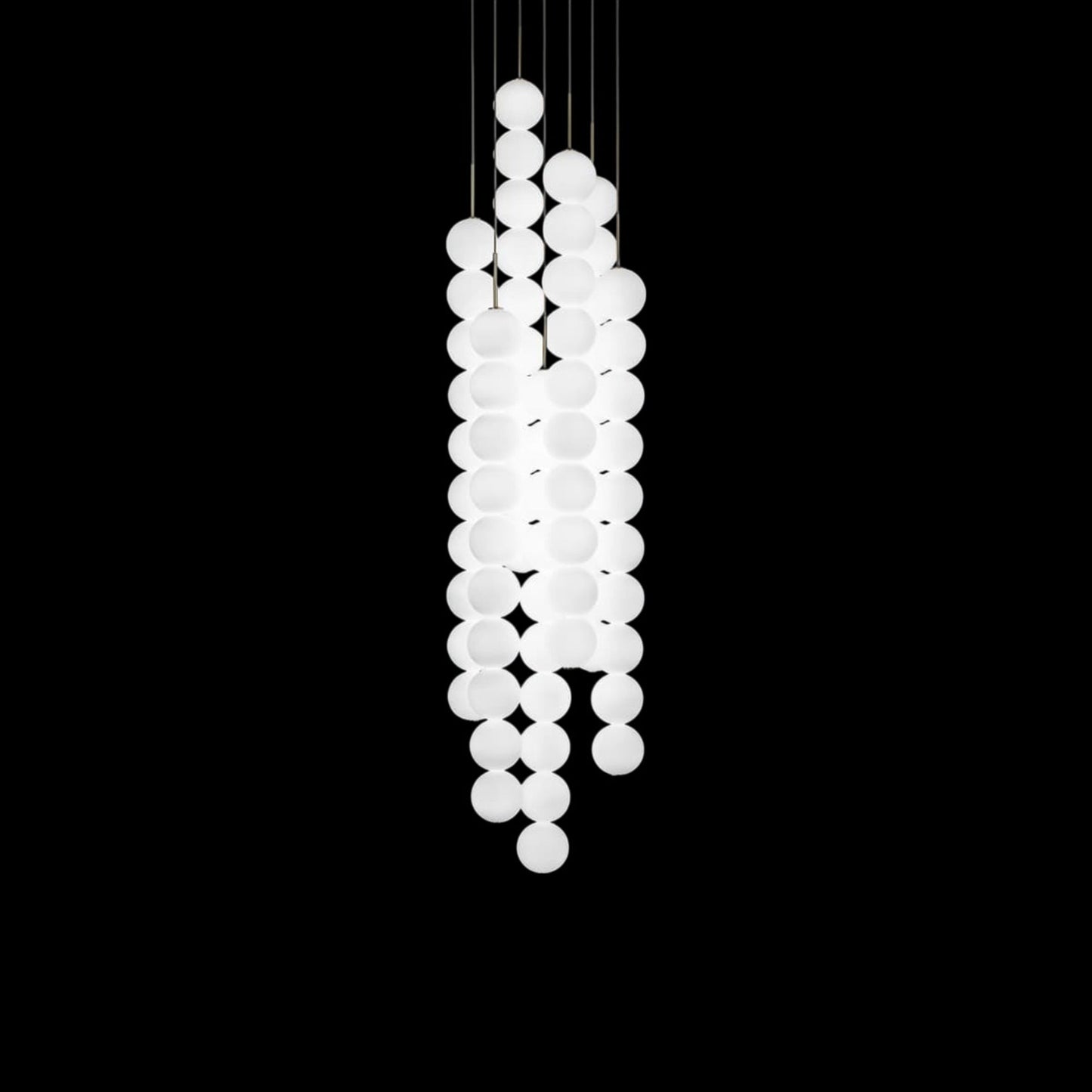 Abacus Round Multi Light LED Pendant Light in Satin Brass (Medium/7-Light).
