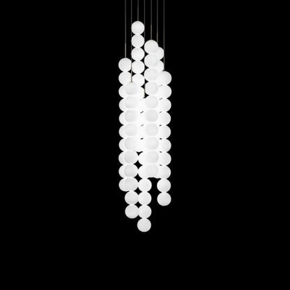 Abacus Round Multi Light LED Pendant Light in Satin Brass (Medium/7-Light).