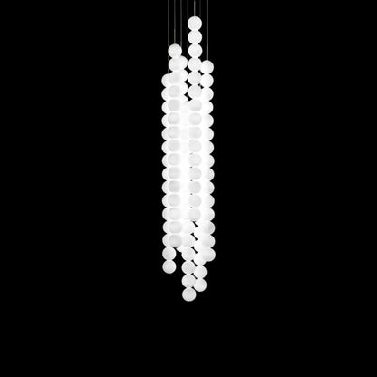 Abacus Round Multi Light LED Pendant Light in Satin Brass (Large/7-Light).