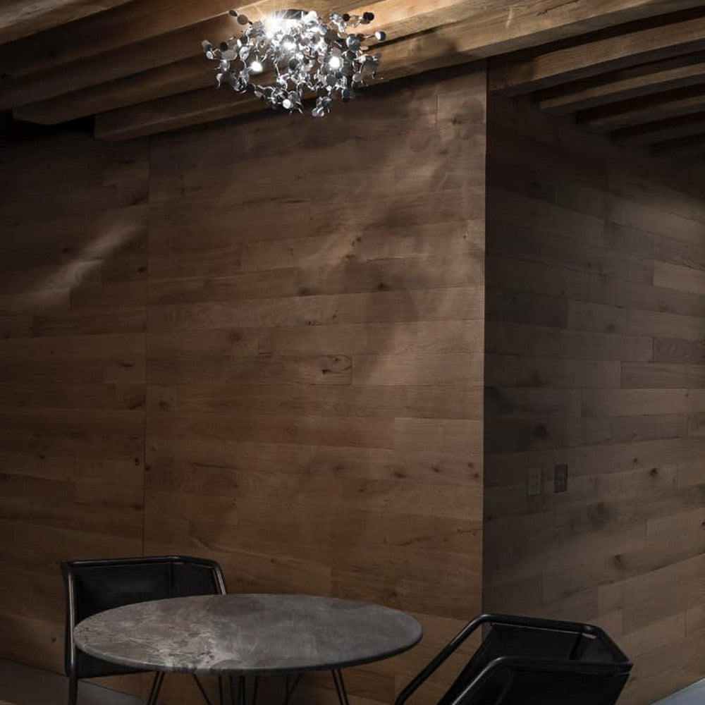 Argent Flush Mount Ceiling Light in dining room.