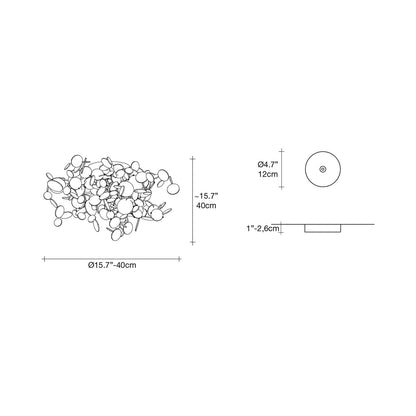 Argent Flush Mount Ceiling Light - line drawing.