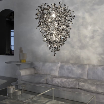 Argent LED Chandelier in living room.