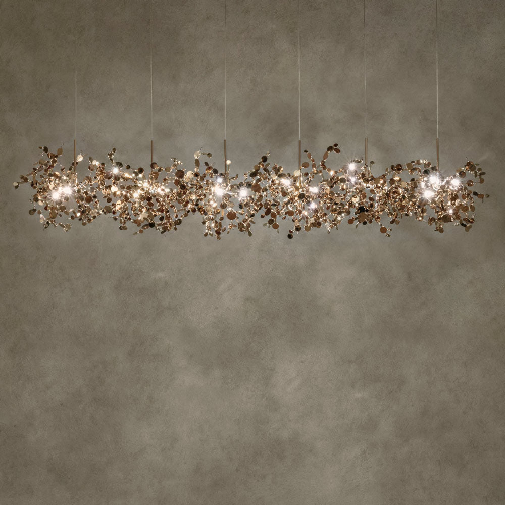 Argent Linear Multi Light Pendant Light in Champagne (18-Light).