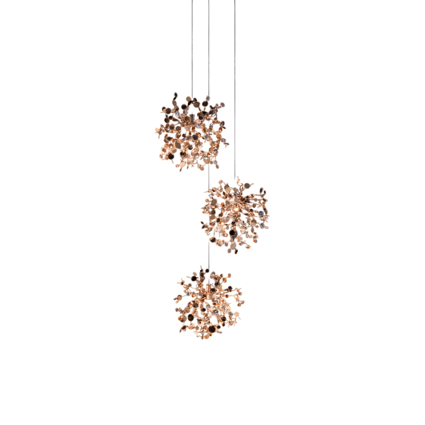Argent Mon Bijou Multi Light LED Pendant Light in Rose Gold (3-Light).