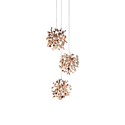 Argent Mon Bijou Multi Light LED Pendant Light in Rose Gold (3-Light).