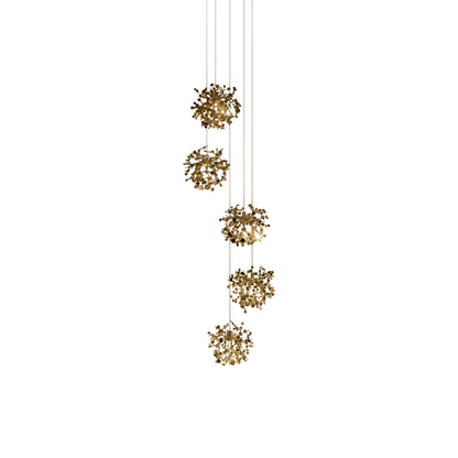 Argent Mon Bijou Multi Light LED Pendant Light in Gold (5-Light).