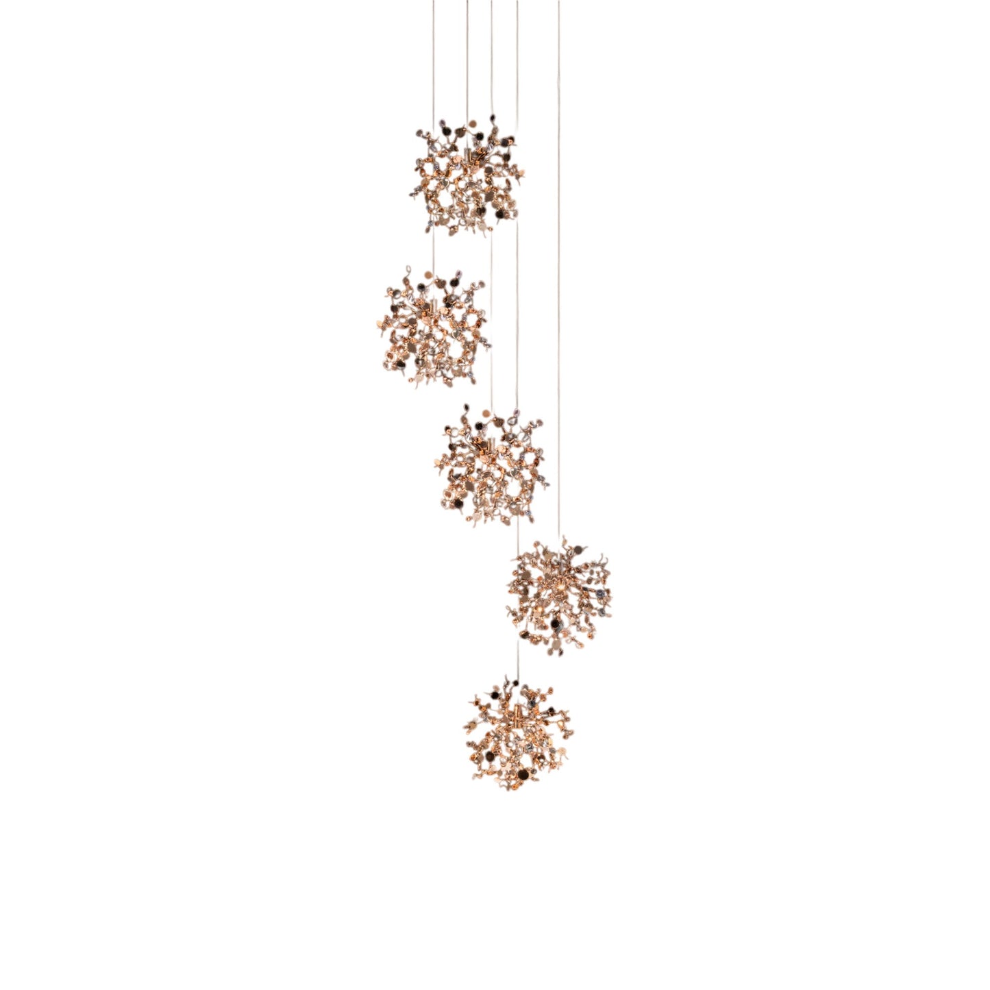 Argent Mon Bijou Multi Light LED Pendant Light in Rose Gold (5-Light).