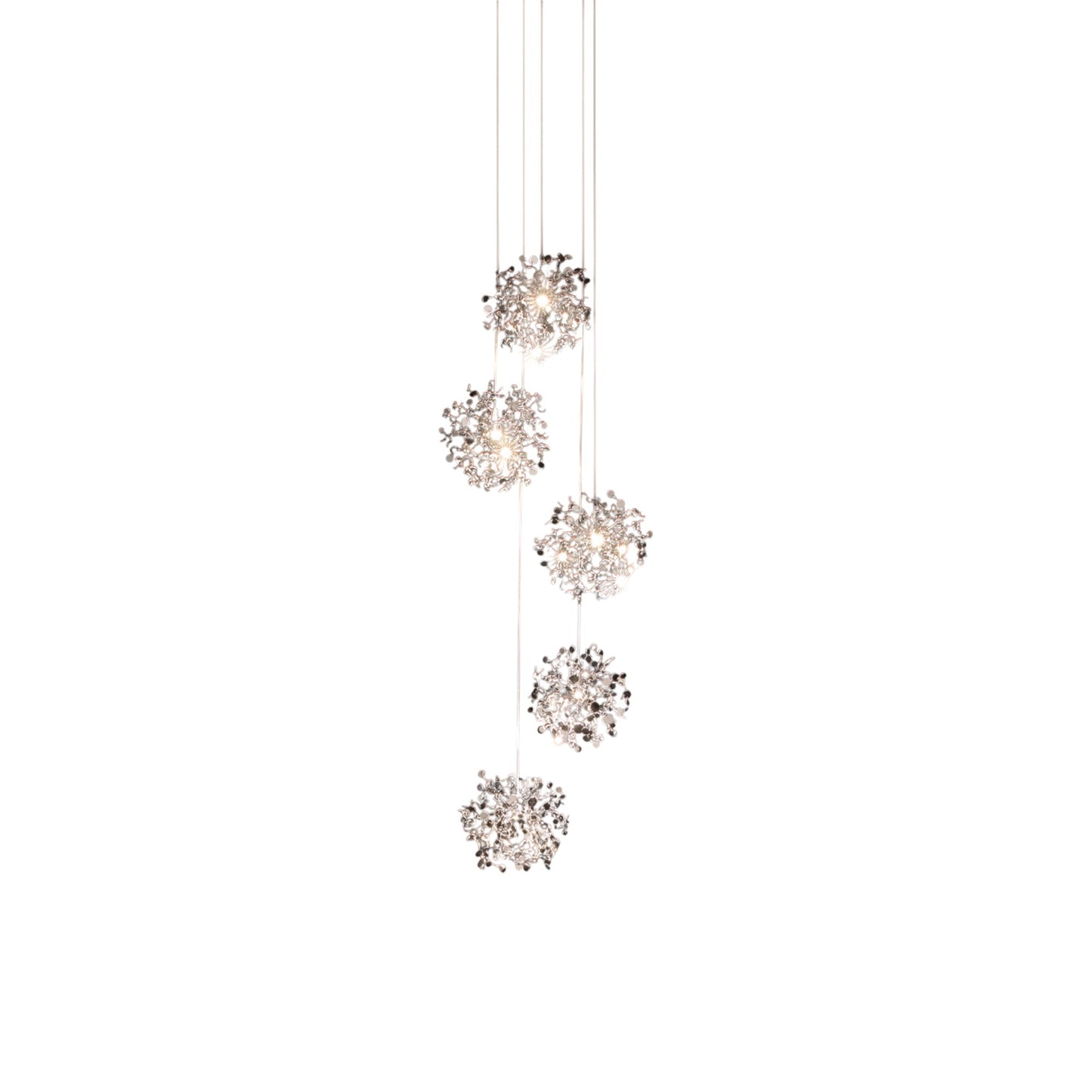 Argent Mon Bijou Multi Light LED Pendant Light in Stainless Steel (5-Light).
