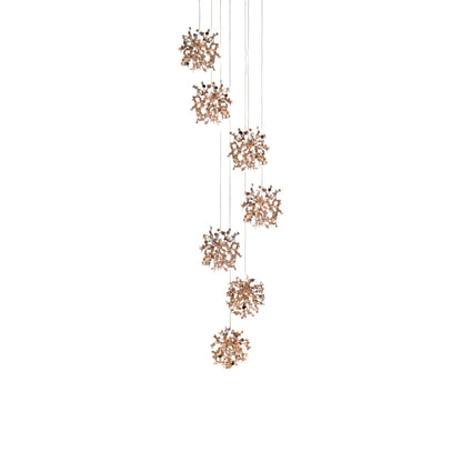Argent Mon Bijou Multi Light LED Pendant Light in Rose Gold (7-Light).