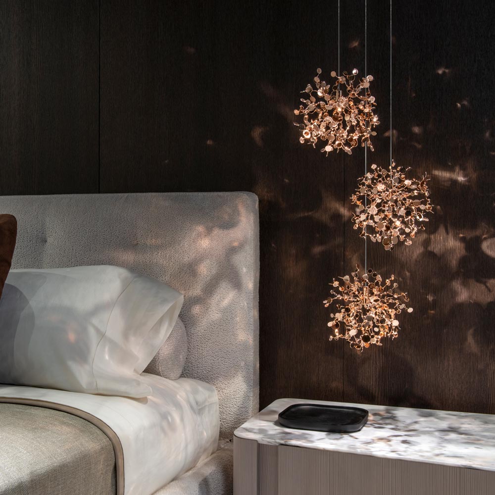 Argent Mon Bijou Multi Light LED Pendant Light in bedroom.