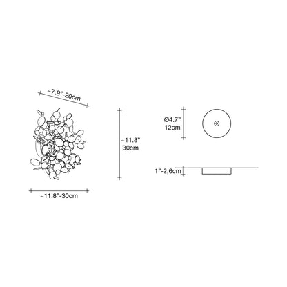 Argent Wall Light - line drawing.