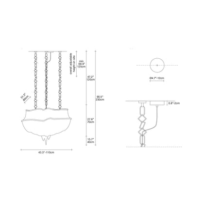 Atlantis Chandelier - line drawing.