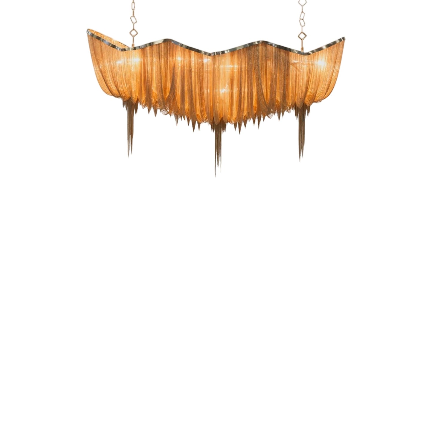 Atlantis Linear Chandelier in Brushed Champagne Plated (Small).