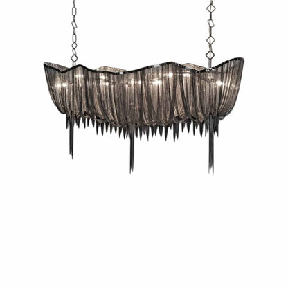 Atlantis Linear Chandelier in Black Nickel Plated (Medium).