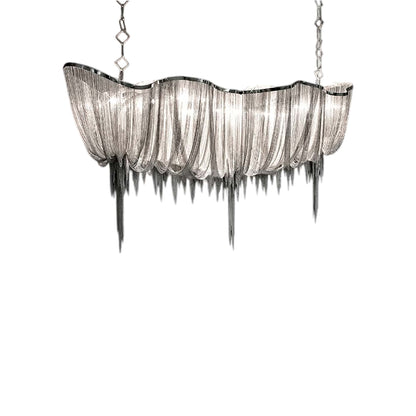 Atlantis Linear Chandelier in Nickel Plated (Medium).