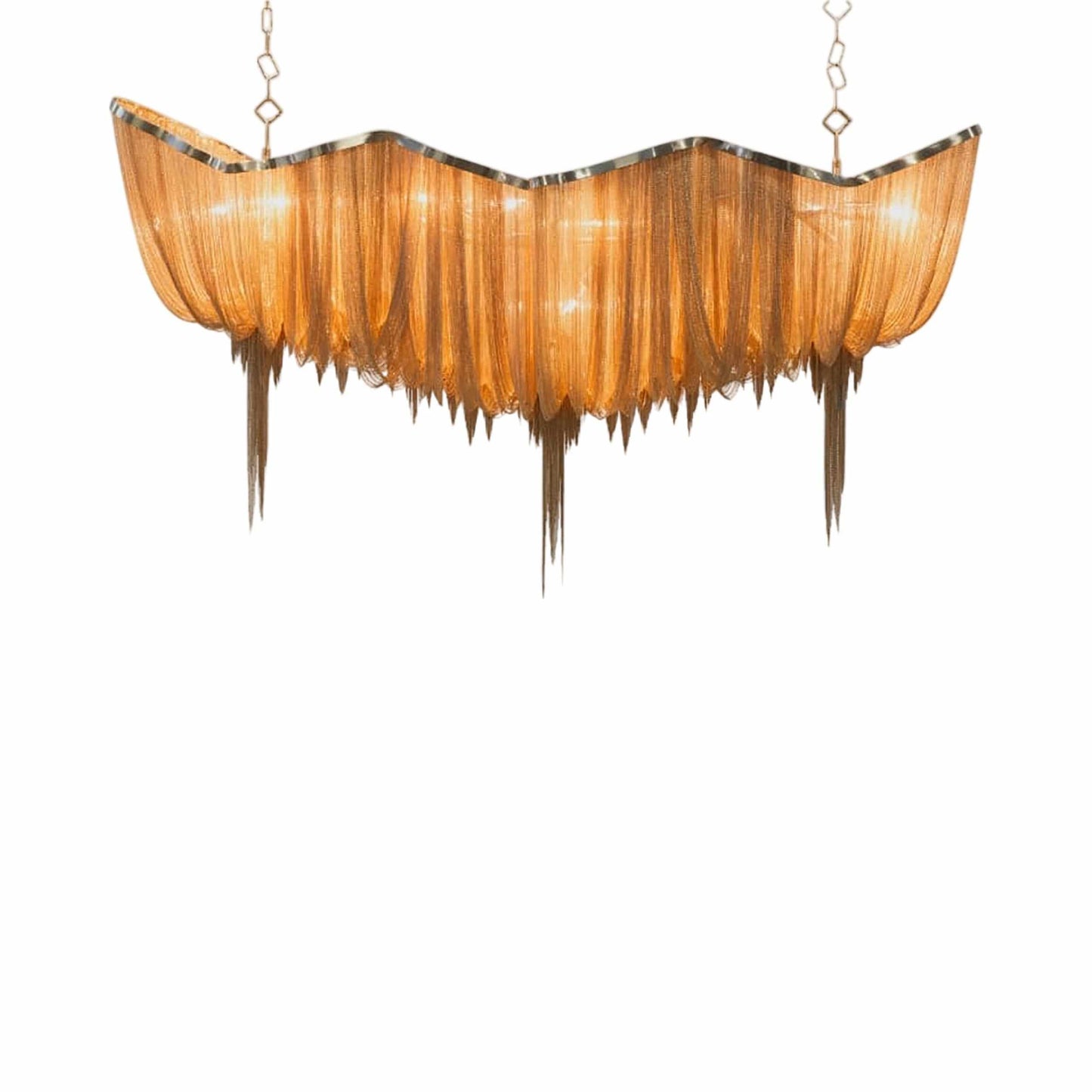 Atlantis Linear Chandelier in Brushed Champagne Plated (Large).