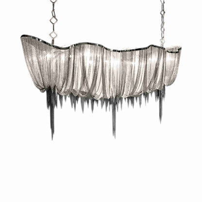 Atlantis Linear Chandelier in Nickel Plated (Large).