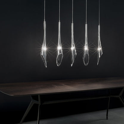 Calle Linear Pendant Light in dining room.