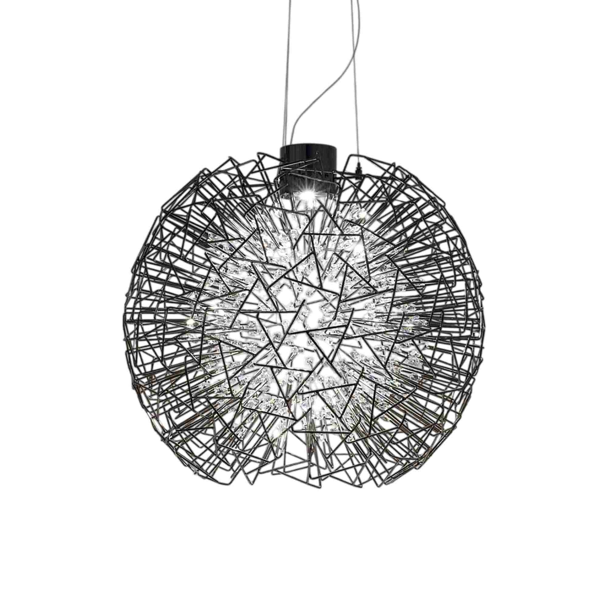 Core Sphere LED Pendant Light in Black Nickel Plated.