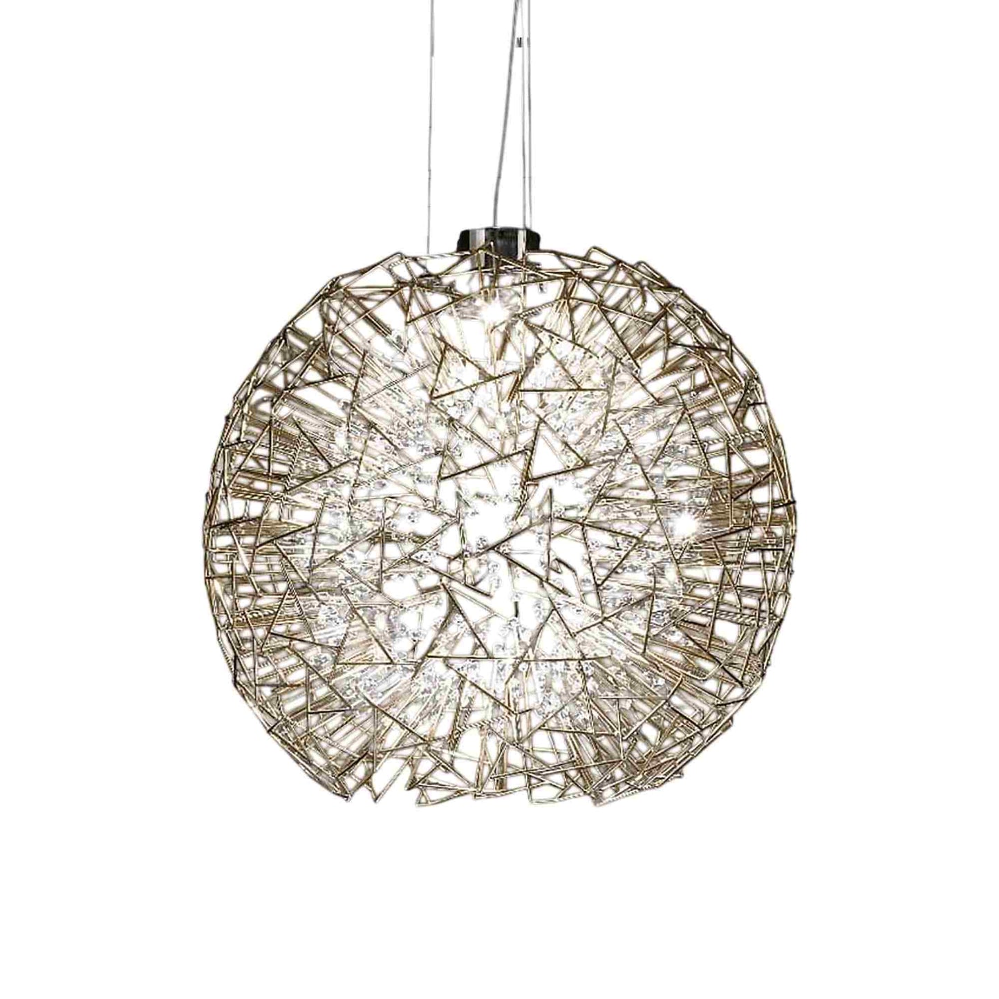 Core Sphere LED Pendant Light in Gold Plated.