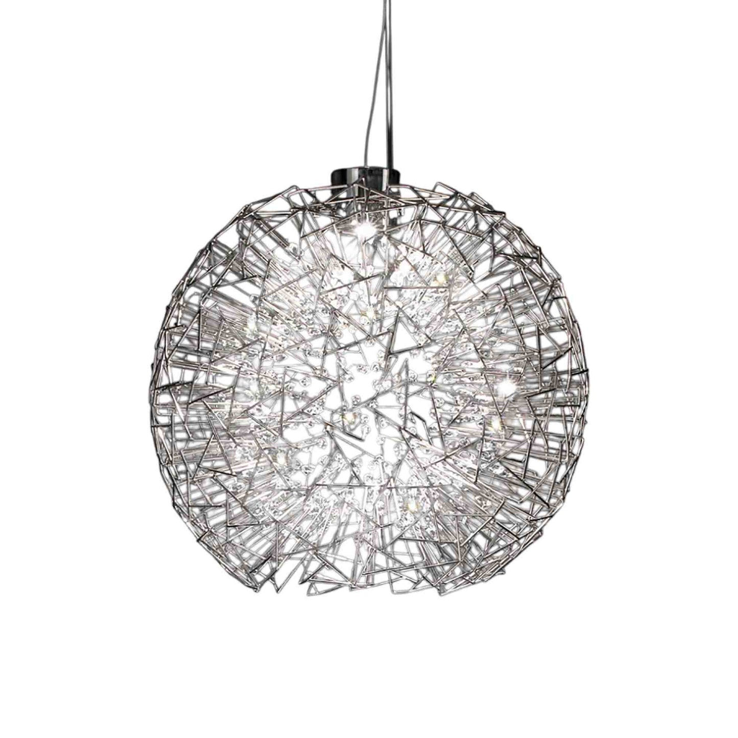 Core Sphere LED Pendant Light in Nickel Plated.