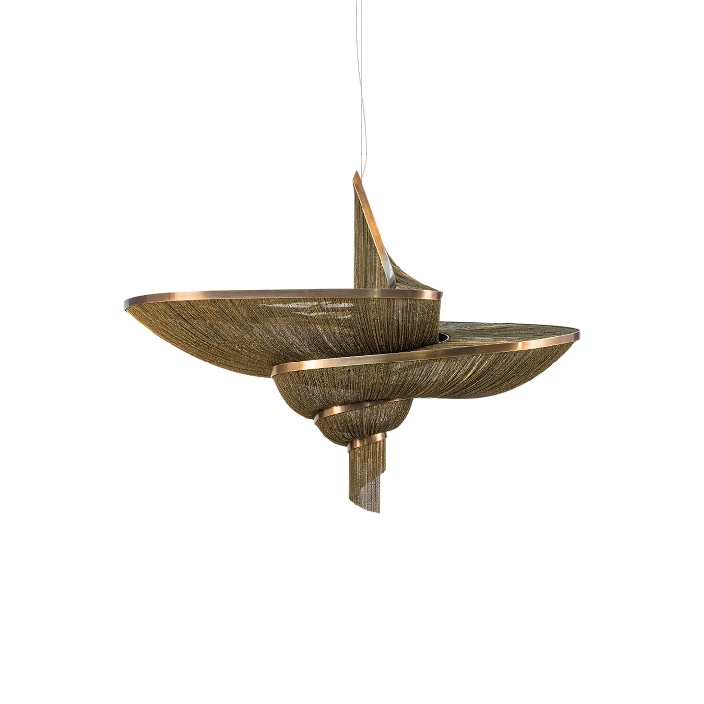 Epoque LED Chandelier in Brushed Bronze Plated.