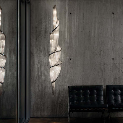 Epoque Vertical LED Chandelier in living room.