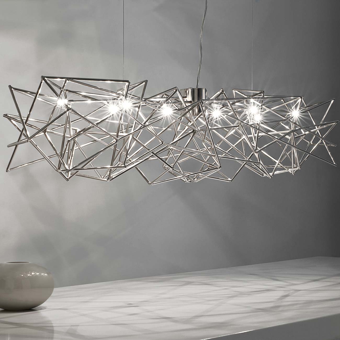 Etoile Linear Chandelier in Detail.