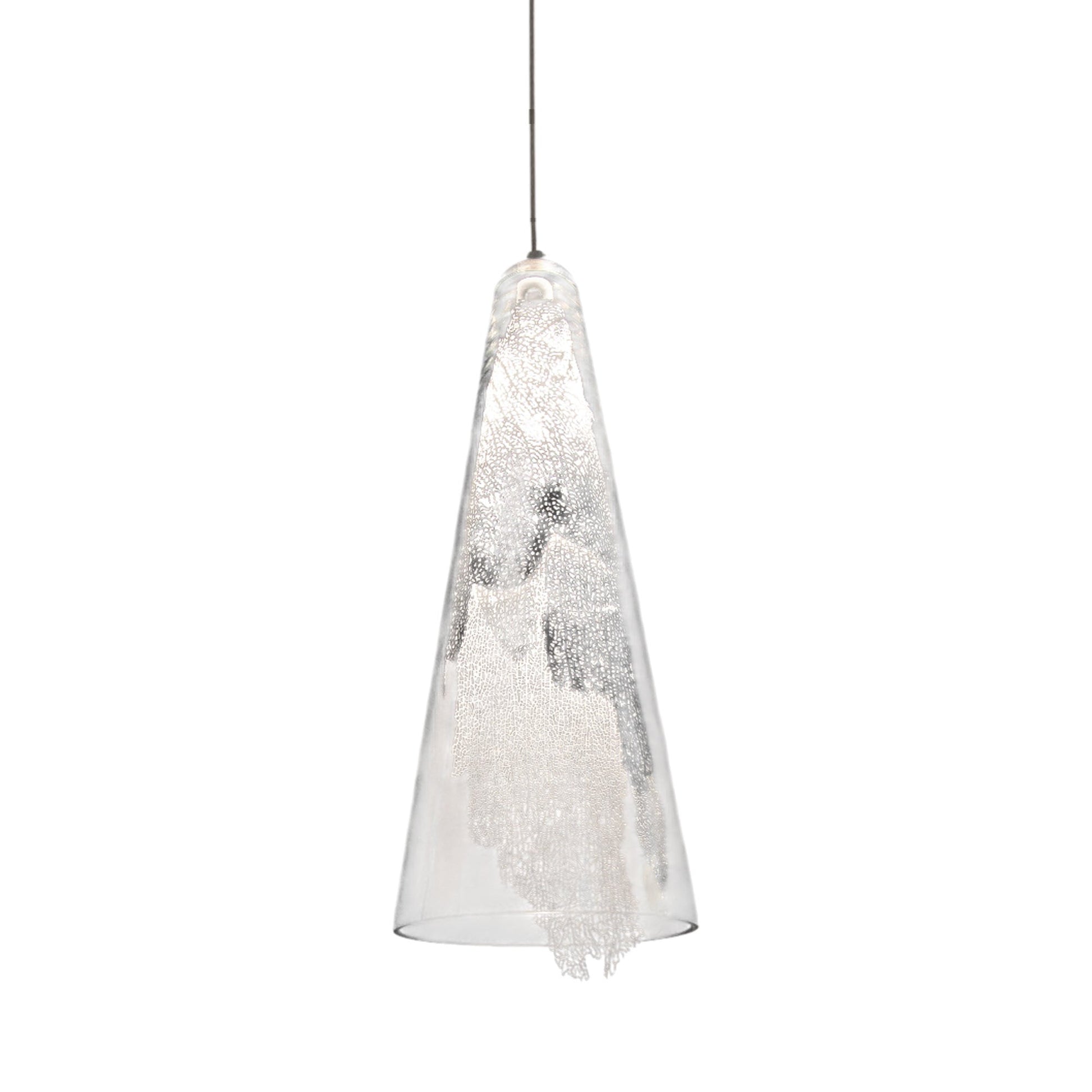 Frame Cone Pendant Light in Silver Plated.