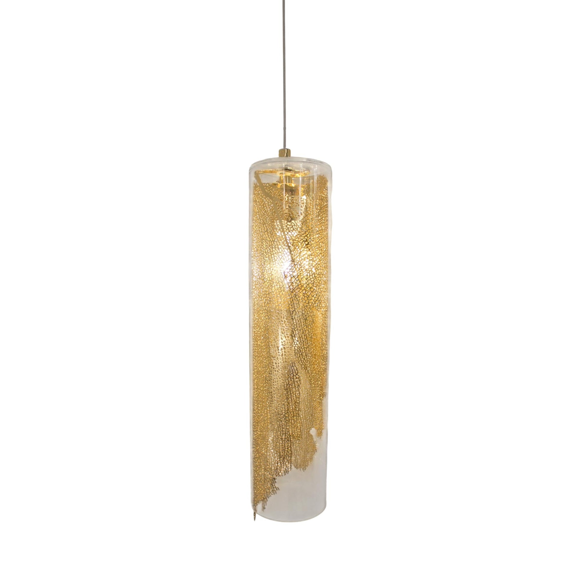 Frame Cylinder Pendant Light in Gold Plated (Large).