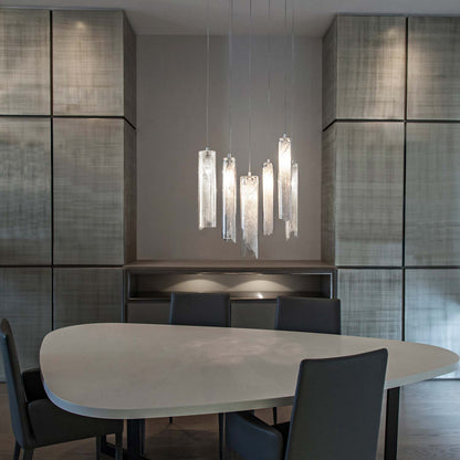 Frame Cylinder Pendant Light in dining room.