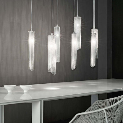 Frame Cylinder Pendant Light in dining room.