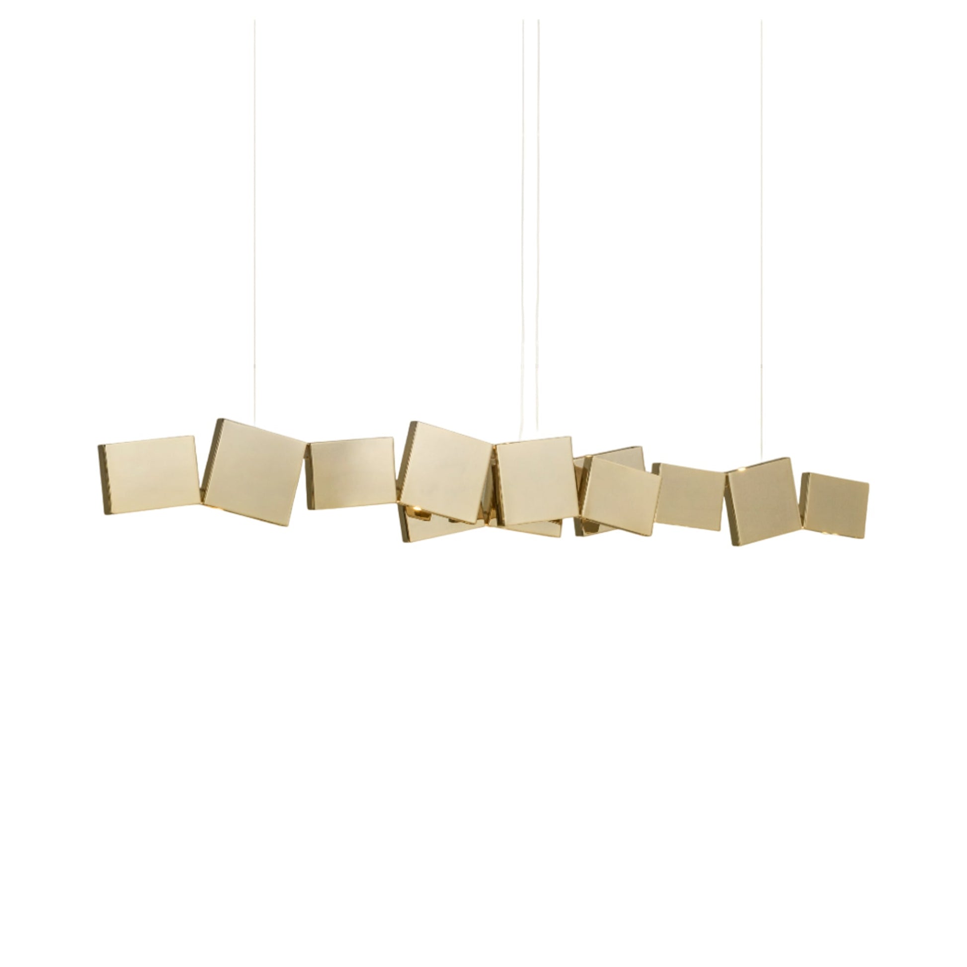 Gaia Double Linear LED Chandelier in Gold Plated.