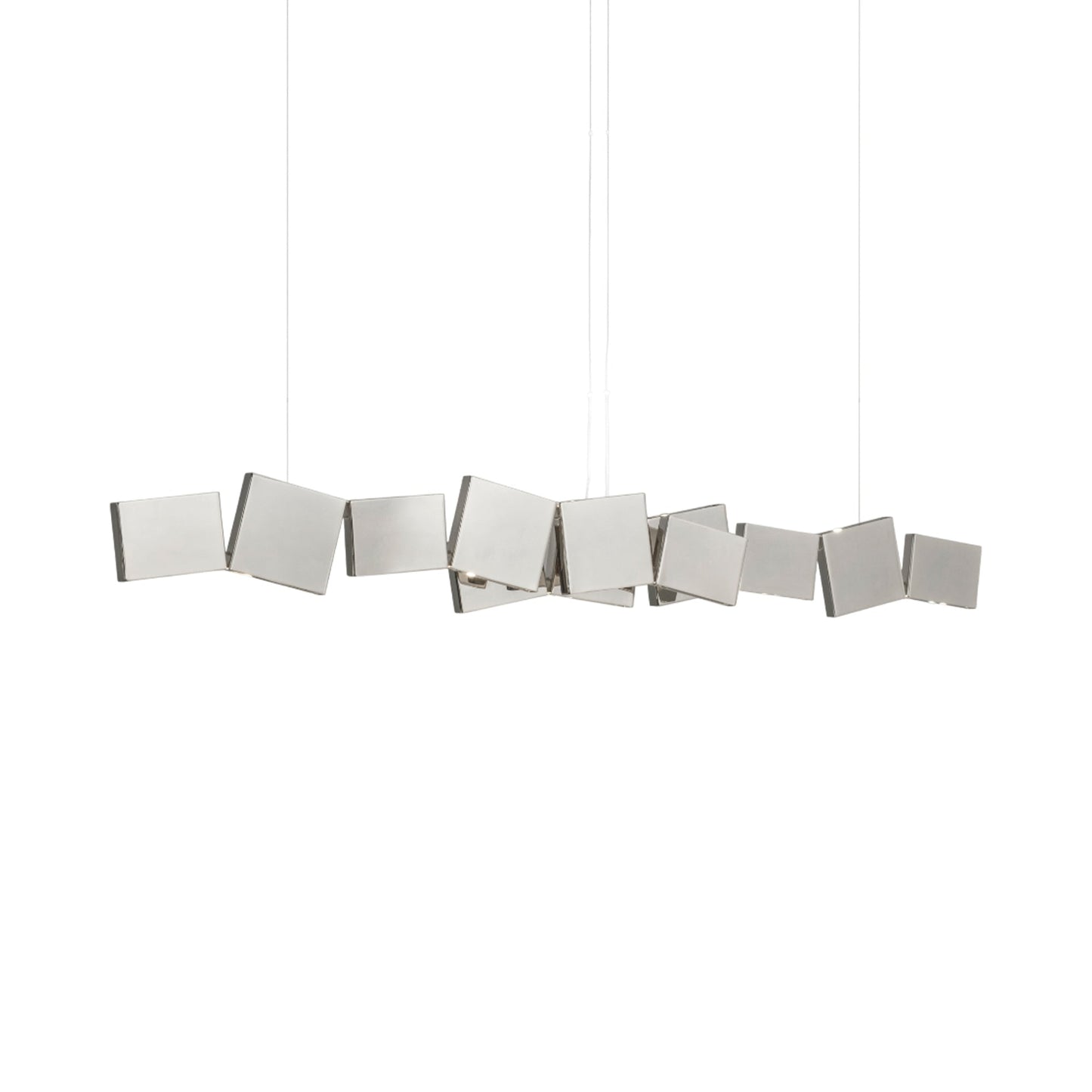Gaia Double Linear LED Chandelier in Nickel Plated.