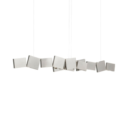 Gaia Double Linear LED Chandelier in Nickel Plated.