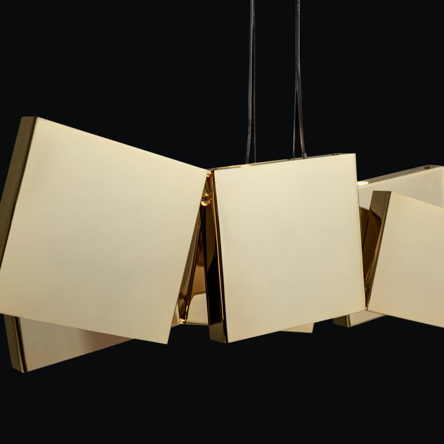 Gaia Double Linear LED Chandelier in Detail.