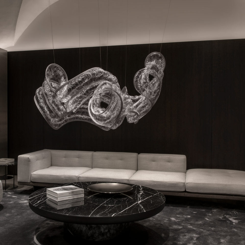Genesis Linear Pendant Light in living room.