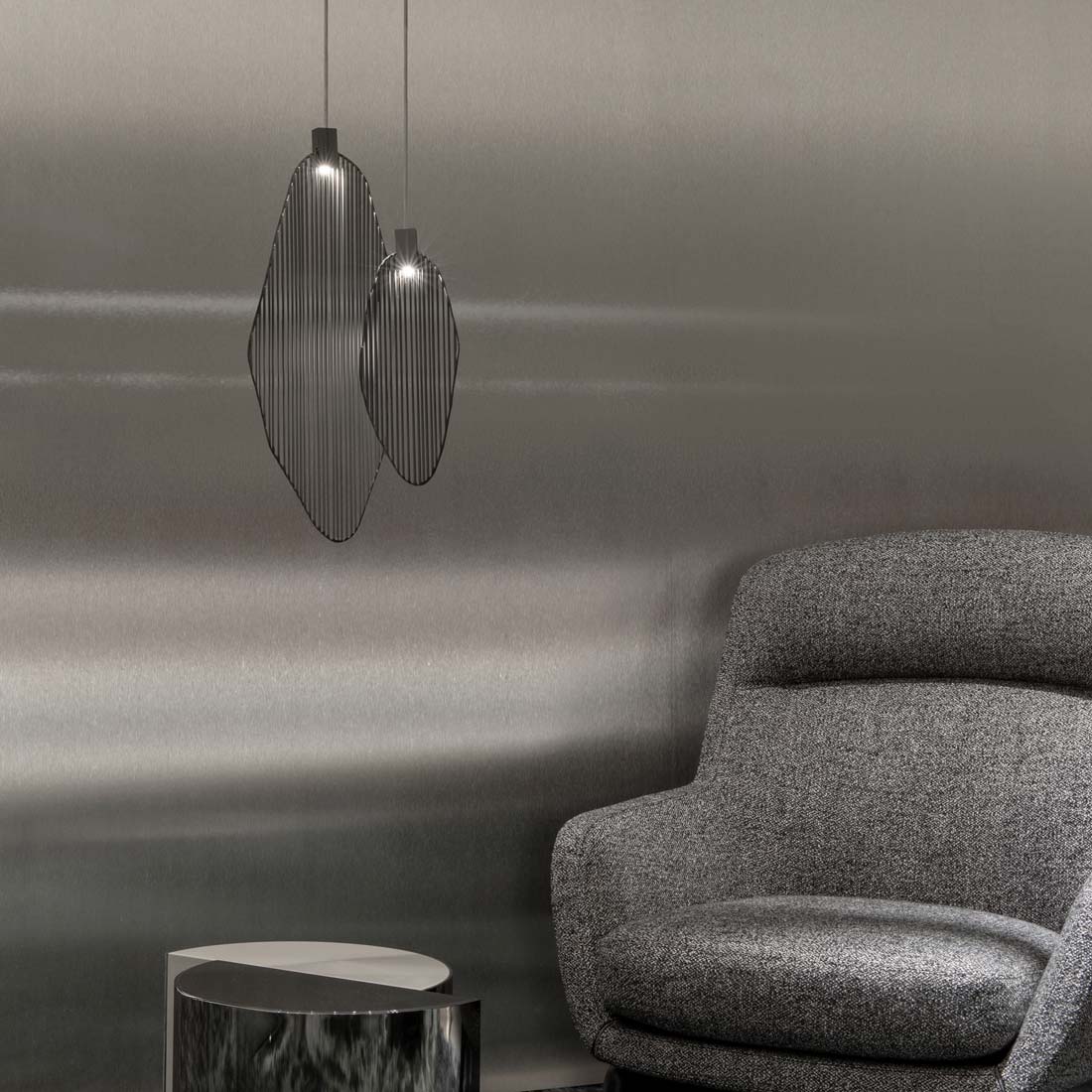 Harpe LED Pendant Light in living room.