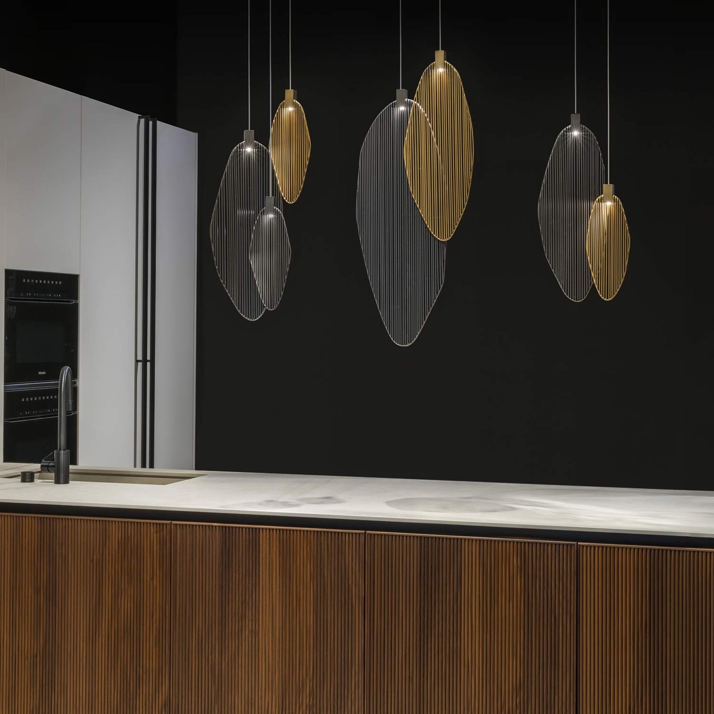 Harpe Multi Light LED Pendant Light in kitchen.