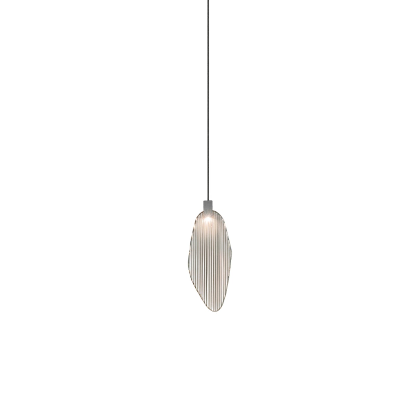 Harpe Single LED Pendant Light in Matte Pearl (Small).