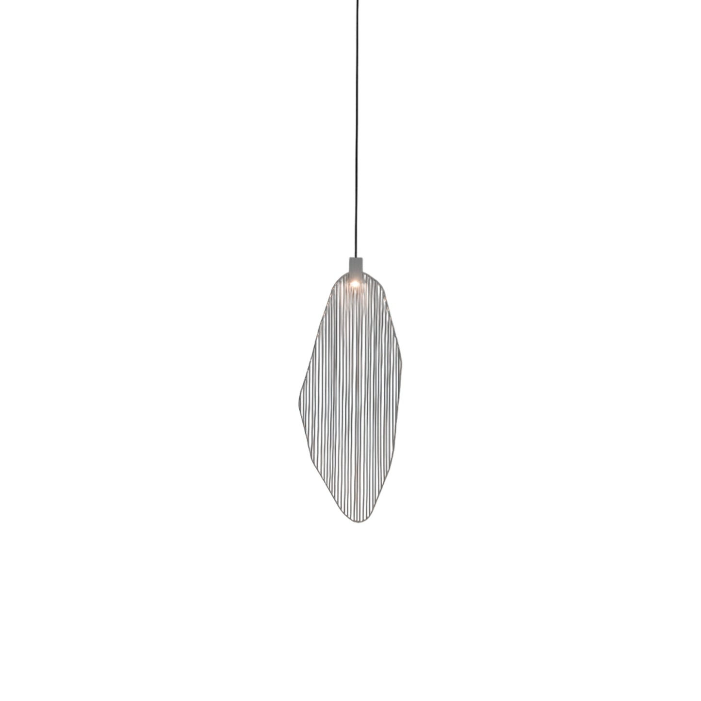 Harpe Single LED Pendant Light in Matte Pearl (Medium).
