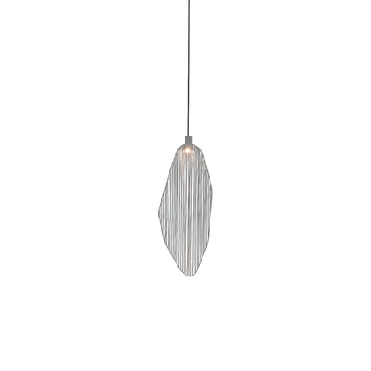 Harpe Single LED Pendant Light in Matte Pearl (Medium).