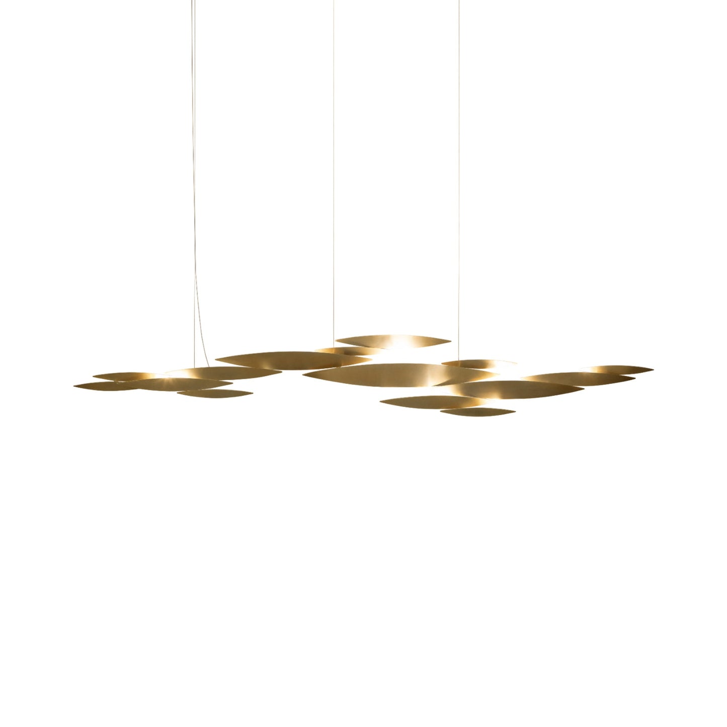 I Lucci Argentati Linear LED Chandelier in Brushed Gold Plated (X-Large).