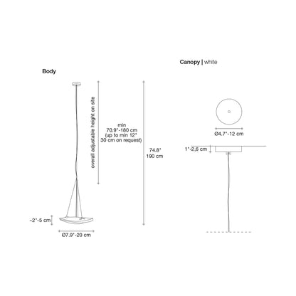 Manta Multi Light LED Pendant Light - line drawing.