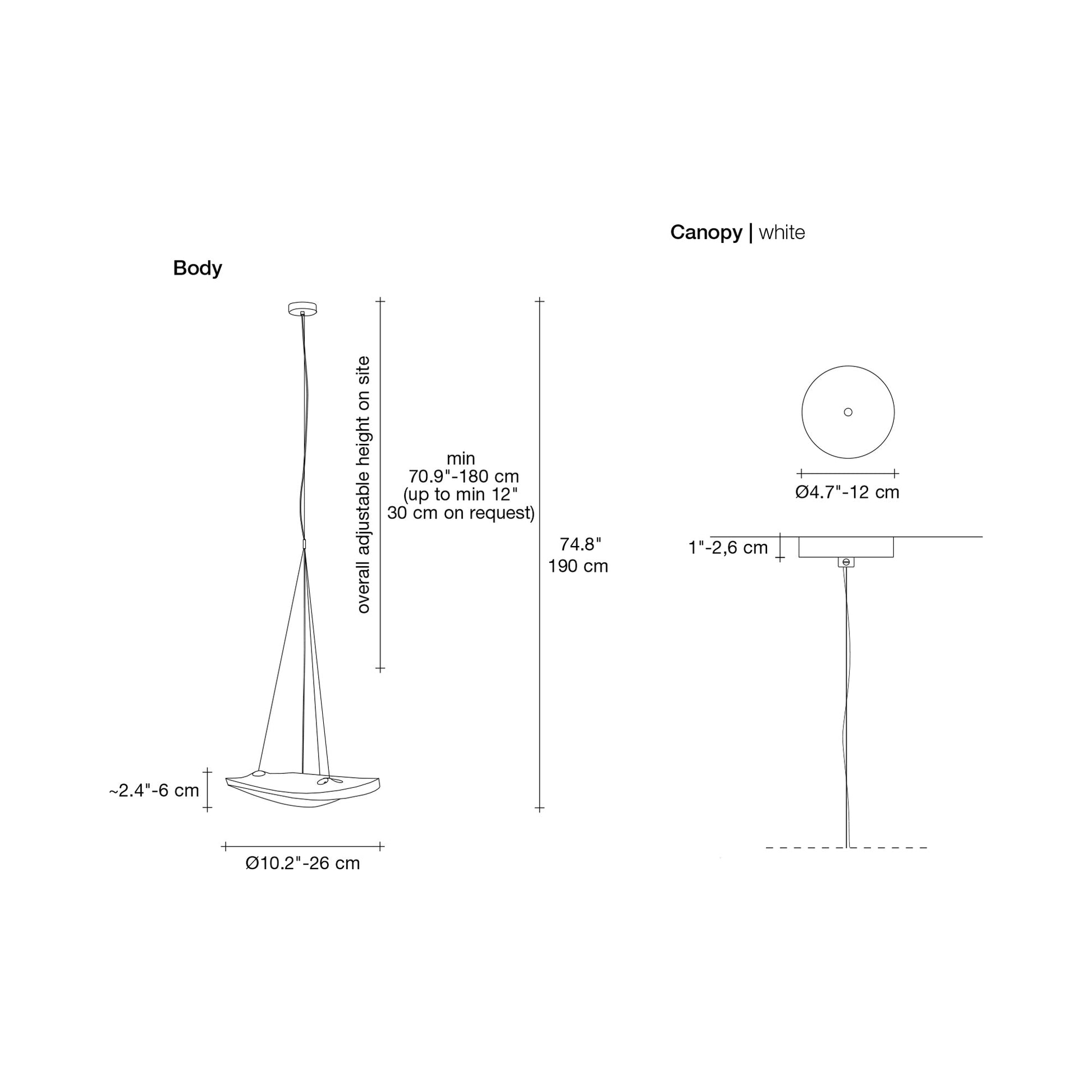 Manta Multi Light LED Pendant Light - line drawing.